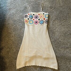 Target (Mossimo) Cream Crochet Mini Dress